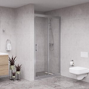 Silver  Nexa 6mm Şeffaf Cam 1 Sabit 1 Sürgü İki Duvar Arası Duşakabin 146 cm