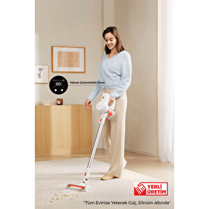 Hiki̇ng Serisi Şarjlı Dikey Süpürge Beyaz