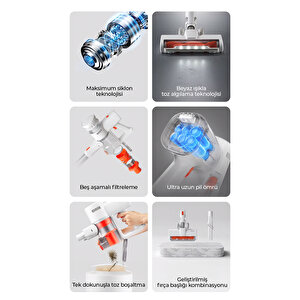 Hiki̇ng Serisi Şarjlı Dikey Süpürge Beyaz