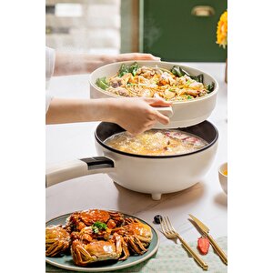 Çift Katlı Dijital Elektrikli Otomatik Yemek Pişirici Tencere 4.5 Litre 32 Cm