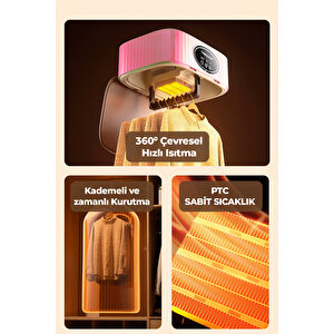 Katlanır Çamaşır Kurutma Makinesi Pembe