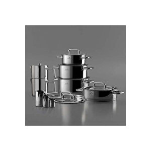 Jumbo Metalix 14 Parça Çelik Çeyiz Seti (metalix Çelik Tencere Seti-metalix Çaydanlık-3\'lü Cezve)