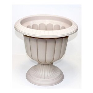 Nergis Saksı Kirli Beyaz Ayaklı Plastik Çiçek Ve Bitki Saksısı 3,4 Litre 24.5 cm