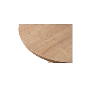 Alora Bohem 100 Çap 4 Sandalye Yuvarlak Mutfak Masa Seti̇ Safi̇r Meşe