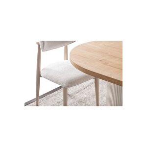 Alora Bohem Yemek Masasi Seti̇ 4 Sandalye Safi̇r Meşe