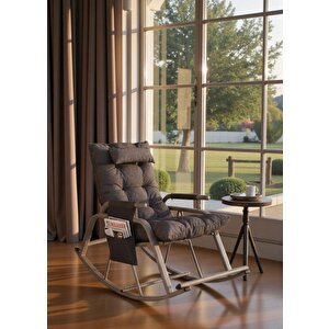 Dicle Cepli Pofuduk Minderli Metal Sallanan Sandalye Tv Koltuğu Antrasit