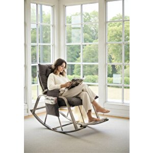 Dicle Cepli Pofuduk Minderli Metal Sallanan Sandalye Tv Koltuğu Antrasit