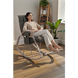 Dicle Cepli Pofuduk Minderli Metal Sallanan Sandalye Tv Koltuğu Antrasit