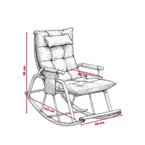 Dicle Cepli Pofuduk Minderli Metal Sallanan Sandalye Tv Koltuğu Antrasit