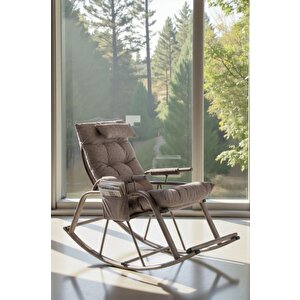 Dicle Cepli Pofuduk Minderli Sallanan Sandalye Tv Koltuğu - Kahverengi