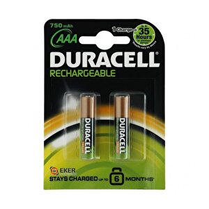 Duracell Şarjedilebilir İnce Kalem Pil 2'li Aaa 750 Mah