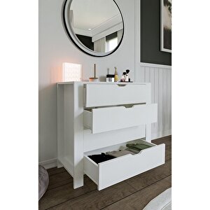 Duru Beyaz 4 Çekmeceli Şifonyer