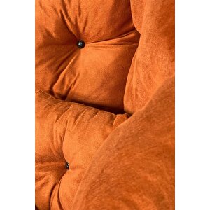 Prestige Milano Luxury Armchair | Modern Tay Tüyü Kumaşlı Tekli Berjer | Şıklık & Konforun Buluşması Turuncu