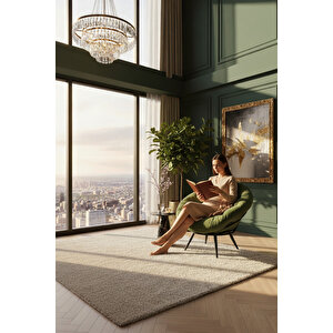 Elite Milano Modern Tekli Berjer – Ergonomik Dinlenme Ve Okuma Koltuğu | Lüks Tay Tüyü Döşeme Yeşil