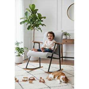 Aila Sallanan Koltuk Sallanır Tv Koltuğu Sallanan Sandalye Dinlenme Koltuğu Gri Gri