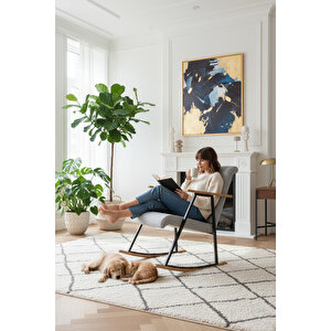 Aila Sallanan Koltuk Sallanır Tv Koltuğu Sallanan Sandalye Dinlenme Koltuğu Gri Gri