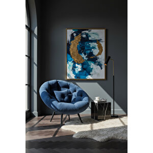 Elite Milano Modern Tekli Berjer – Ergonomik Dinlenme Ve Okuma Koltuğu | Lüks Tay Tüyü Döşeme Lacivert