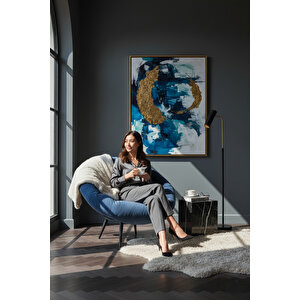 Elite Milano Modern Tekli Berjer – Ergonomik Dinlenme Ve Okuma Koltuğu | Lüks Tay Tüyü Döşeme Lacivert