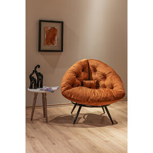 Floki Tekli Koltuk Berjer Turuncu Turuncu