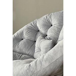 Prestige Milano Luxury Armchair | Modern Tay Tüyü Kumaşlı Tekli Berjer | Şıklık & Konforun Buluşması Gri