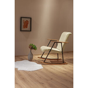 Aila Sallanan Koltuk Sallanır Tv Koltuğu Sallanan Sandalye Dinlenme Koltuğu Krem Krem