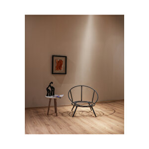 Lüx Turuncu Berjer Koltuk 92x92: Modern Tekli Salon Koltuğu - Armut Minderli Metal Sandalye Turuncu