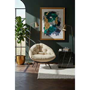 Elite Milano Modern Tekli Berjer – Ergonomik Dinlenme Ve Okuma Koltuğu | Lüks Tay Tüyü Döşeme Krem