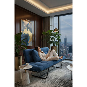 Elite Comfort Set | Premium Tekli Berjer + İkili Kanepe | Konforlu Oturma Takımı Lacivert