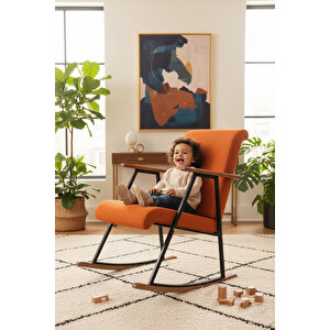 Aila Sallanan Koltuk Sallanır Tv Koltuğu Sallanan Sandalye Dinlenme Koltuğu Turuncu Koyu Turuncu