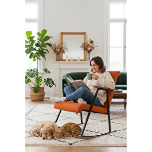 Aila Sallanan Koltuk Sallanır Tv Koltuğu Sallanan Sandalye Dinlenme Koltuğu Turuncu