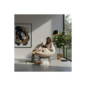 Floki Tekli Koltuk Berjer Krem