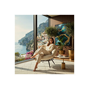 Floki Tekli Koltuk Berjer Krem