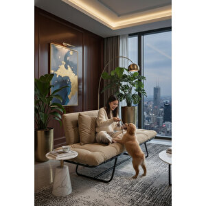 Elite Comfort Set | Premium Tekli Berjer + İkili Kanepe | Konforlu Oturma Takımı Krem