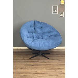 Ronin 360 Derece Döner Mekanizmalı Berjer Tekli Koltuk - Modern Ve Şık Tasarım Lacivert