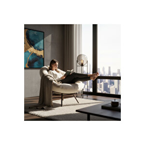 Lunare Maison Collection | Modern & Zarif Tekli Koltuk Berjer | Rahat Dinlenme Koltuğu Krem