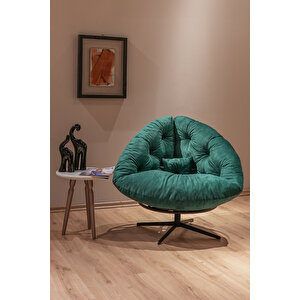 Thor 360 Derece Döner Mekanizmalı Berjer Tekli Koltuk Yeşil Yeşil