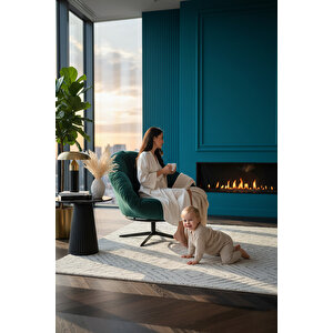 Thor 360 Derece Döner Mekanizmalı Berjer Tekli Koltuk Yeşil Yeşil