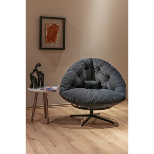 Thor 360 Derece Döner Mekanizmalı Berjer Tekli Koltuk Füme Füme