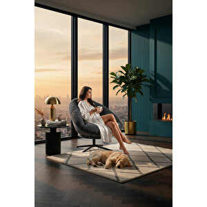 Thor 360 Derece Döner Mekanizmalı Berjer Tekli Koltuk Füme Füme