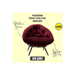 Aurelia Berjer | Riviera Collection | Modern & Zarif Tekli Koltuk Berjer | Rahat Dinlenme Koltuğu Mor