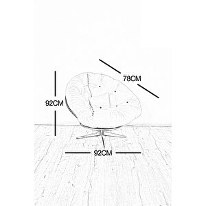 Thor 360 Derece Döner Mekanizmalı Berjer Tekli Koltuk Krem