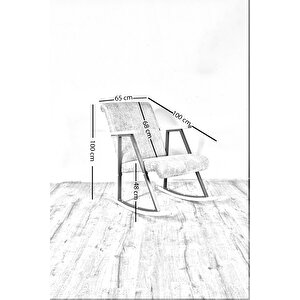 Premium Ahşap Sallanan Sandalye | Modern Tv Ve Dinlenme Koltuğu | Ergonomik Sallanan Berjer Gri