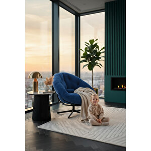 Thor 360 Derece Döner Mekanizmalı Berjer Tekli Koltuk Lacivert Lacivert