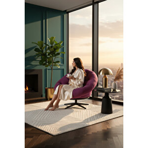 Ronin 360 Derece Döner Mekanizmalı Berjer Tekli Koltuk - Modern Ve Şık Tasarım Mor