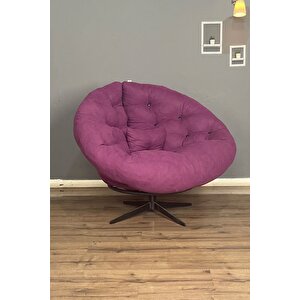 Ronin 360 Derece Döner Mekanizmalı Berjer Tekli Koltuk - Modern Ve Şık Tasarım Mor