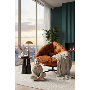 Thor 360 Derece Döner Mekanizmalı Berjer Tekli Koltuk Turuncu Turuncu