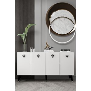 8208-32dd Kb150 Konsol, Tv Üni̇tesi̇ BEYAZ-GÜMÜŞ-SİYAH Beyaz-Gümüş