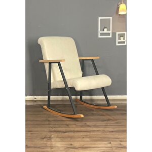 Lora Sallanan Koltuk Tv Koltuğu Sallanır Sandalye Dinlenme Koltuğu Rahat | Şık Tasarım Krem Krem