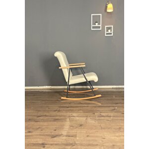 Lora Sallanan Koltuk Tv Koltuğu Sallanır Sandalye Dinlenme Koltuğu Rahat | Şık Tasarım Krem