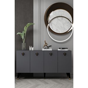 8208-32dd Kb150 Konsol, Tv Üni̇tesi̇ ANTRASİT-ALTIN-SİYAH Antrasit - Siyah